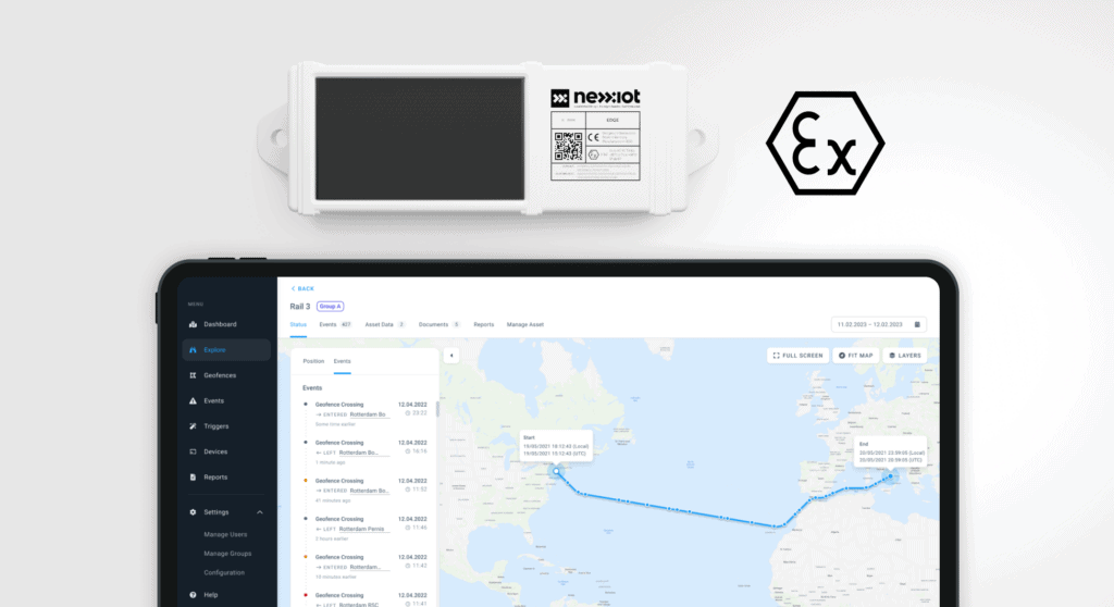 Nexxiot's Edge Gateway next to Connect Intelligent Cloud